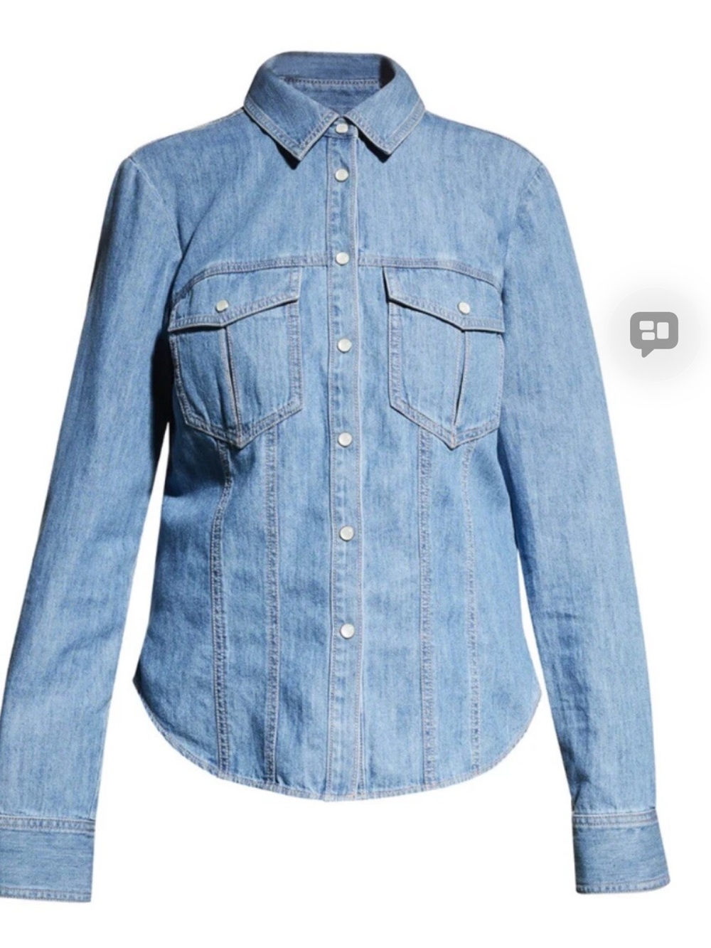 Veronica Beard Light Blue Denim Button-Front Shirt